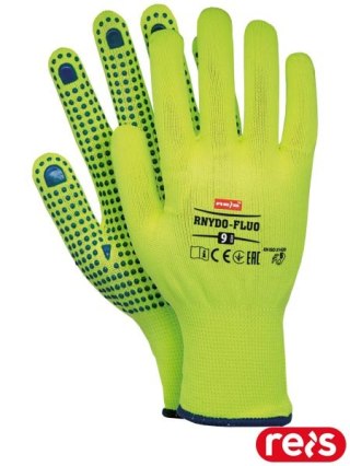 Rękawice robocze nakrapiane RNYDO-FLUO REIS
