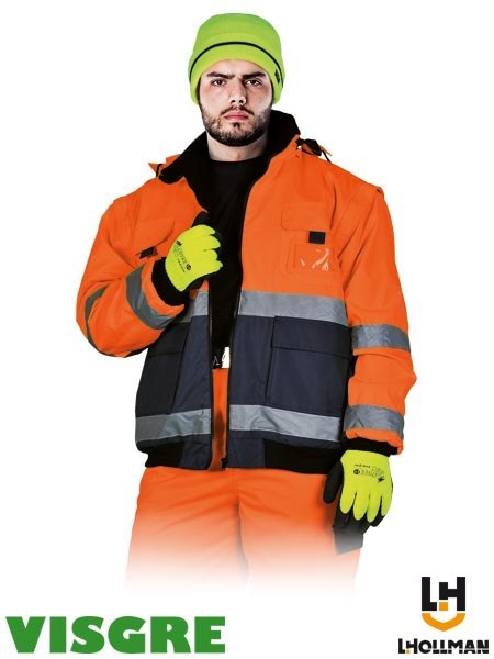 Kurtka zimowa odblaskowa do pasa 2w1 ocieplana VIBER