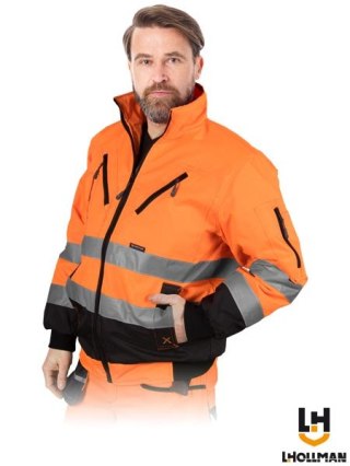 Kurtka ocieplana do pasa odblaskowa zimowa