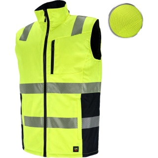 Bezrękawnik roboczy ocieplany żółty odblaskowy LASER